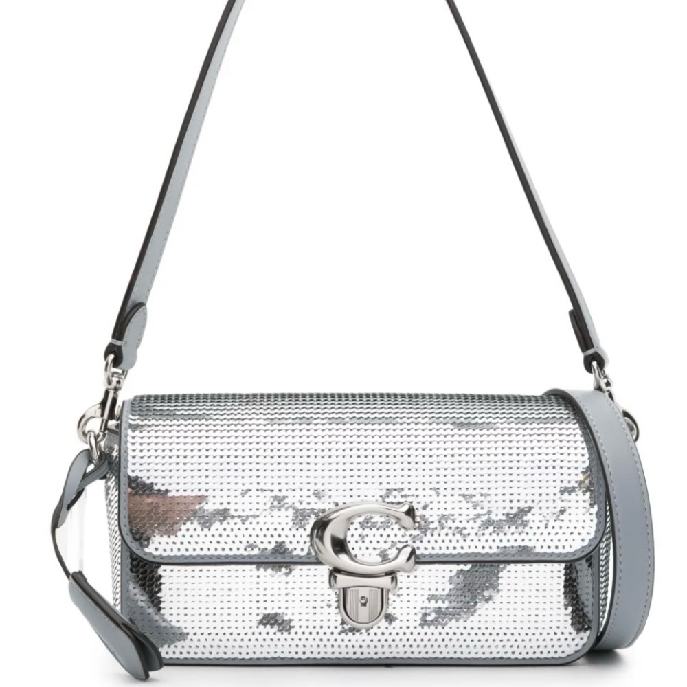 Coach Silver Sequin Shoulder Bag